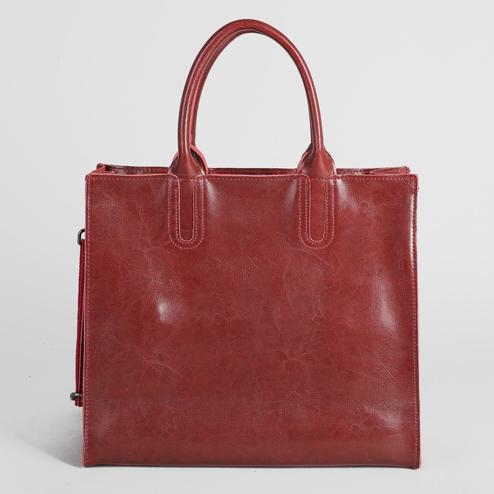 Сумка женская на молнии, 1 отдел, длинный ремень, красная