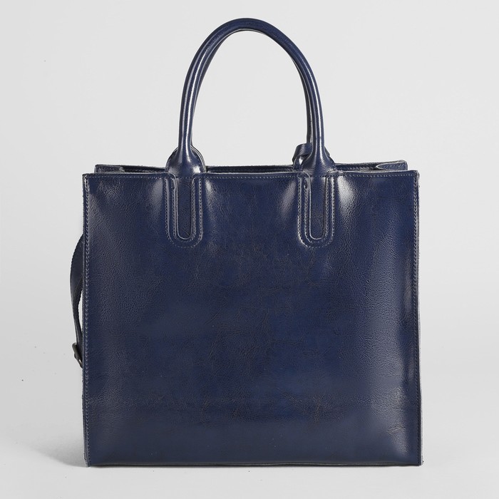 Сумка женская на молнии, 1 отдел, длинный ремень, синяя