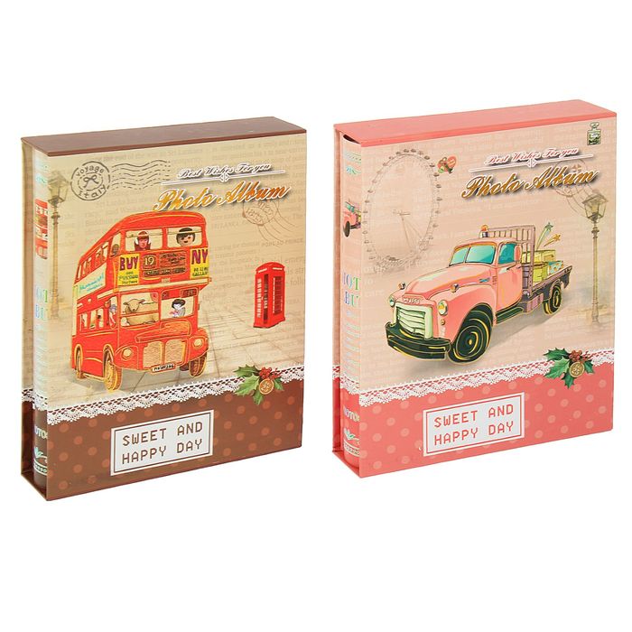 Фотоальбом магнитный 20 листов в коробке "Машинки" МИКС