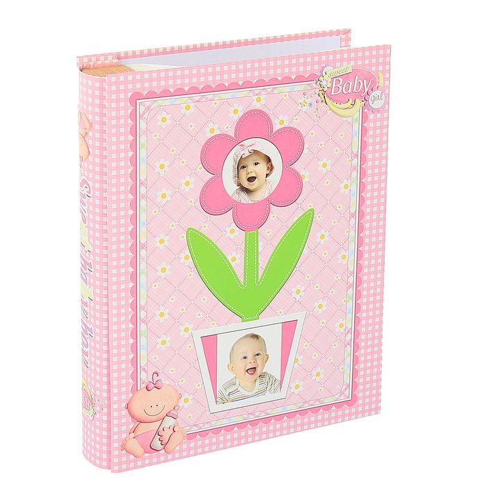 Фотоальбом на 100 фото 10х15 см в коробке "Цветок в горшочке" МИКС