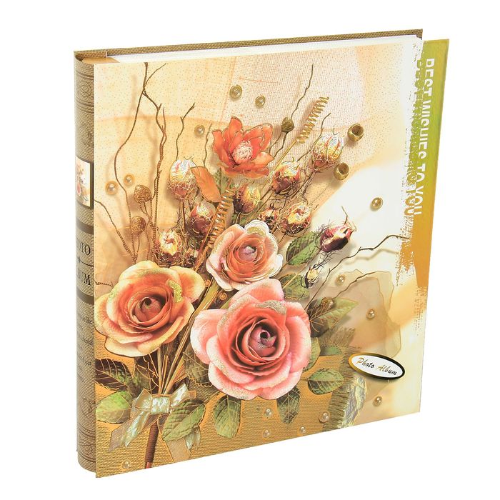 Фотоальбом на 500 фото 10х15 см "Букет цветов" в коробке МИКС 34х31х6 см