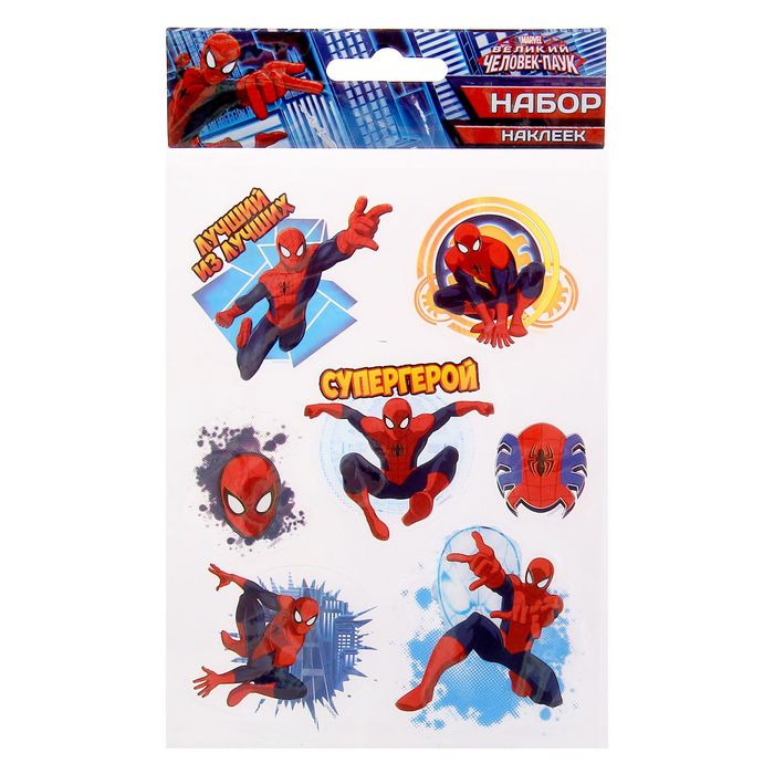 Наклейки на прозрачной пленке "Супергерой", Человек-Паук