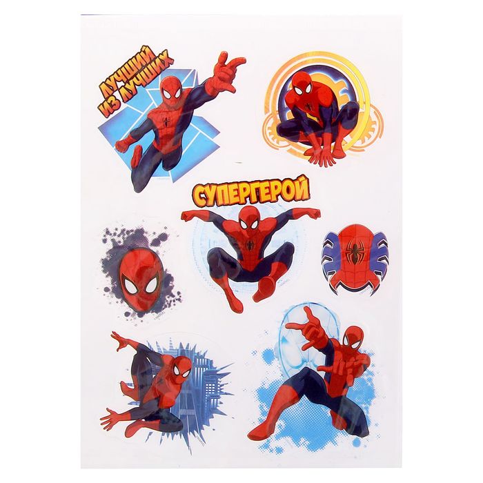 Наклейки на прозрачной пленке "Супергерой", Человек-Паук
