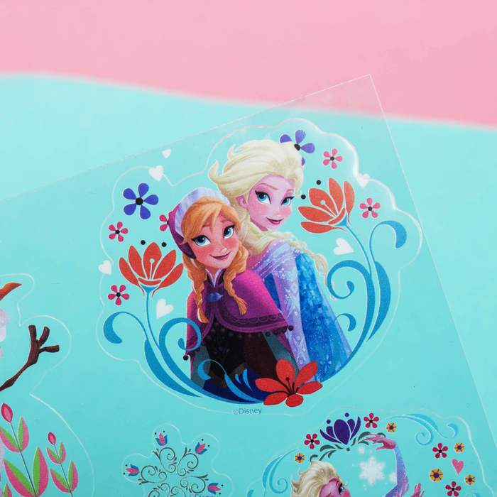 Наклейки на прозрачной пленке"Люблю жаркие объятия"Холодное сердце, 11х15 см