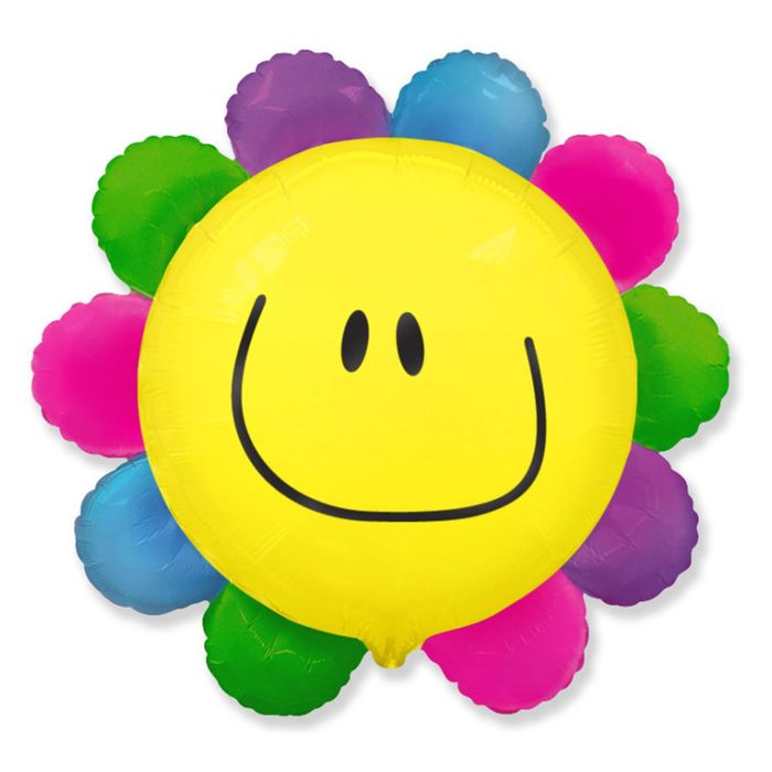 Шар фольгированный 30" Цветок радужный ФМ
