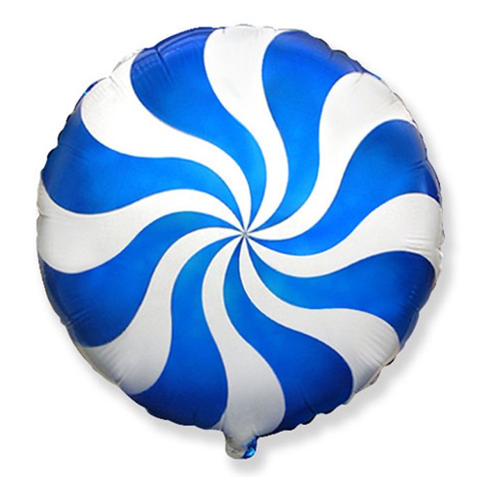 Шар фольгированный 9", круг "Конфета", цвет голубой