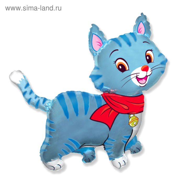 

Шар фольгированный 37" «Кошечка», с шарфом, цвет голубой