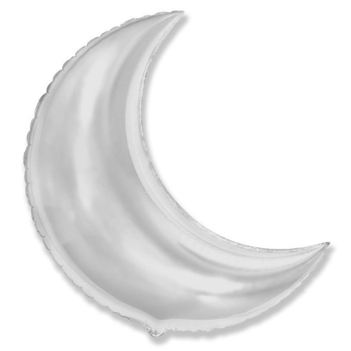 Шар фольгированный Месяц 36" Металл Серебро б/рис ФМ