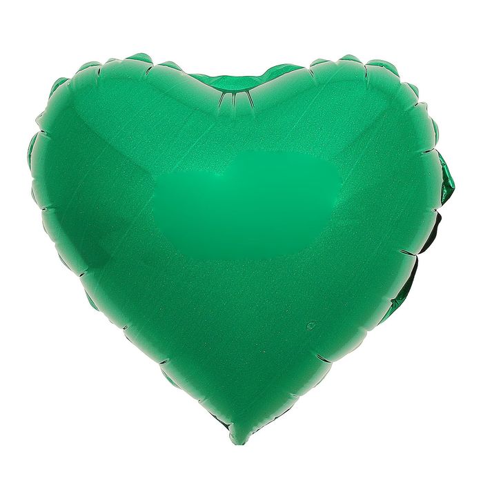 Шар фольгированный 32", сердце, металл, цвет зелёный