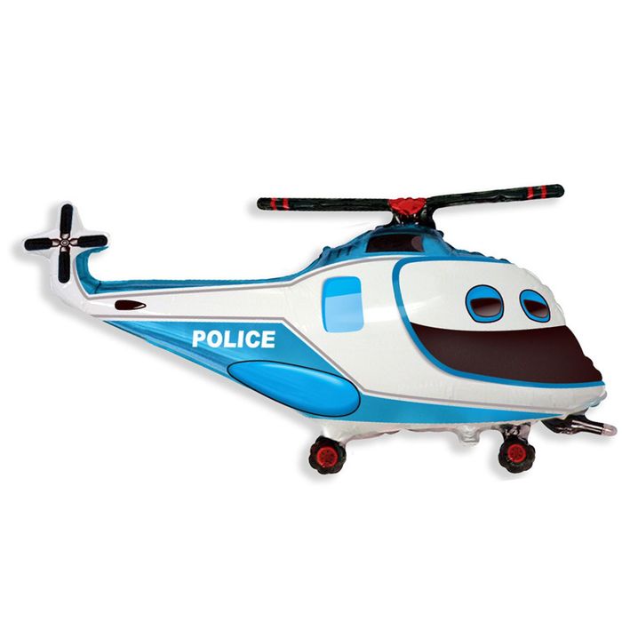 Шар фольгированный 30" "Вертолёт", полиция