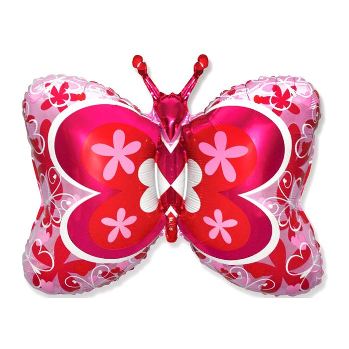 Шар фольгированный 30" "Бабочка", цвет розовый