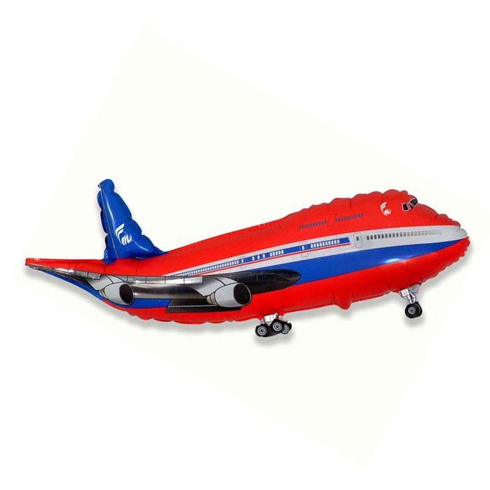 Шар фольгированный 30" "Самолёт", цвет красный