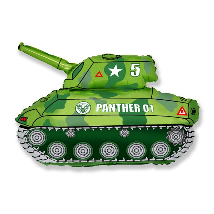 Шар фольгированный 30" "Танк", цвет зелёный