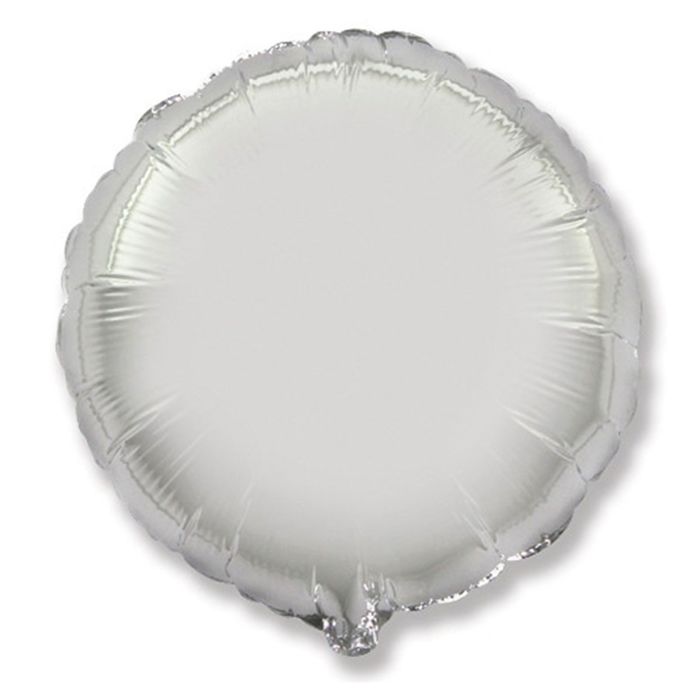 Шар фольгированный 32", круг, металл, цвет серебро