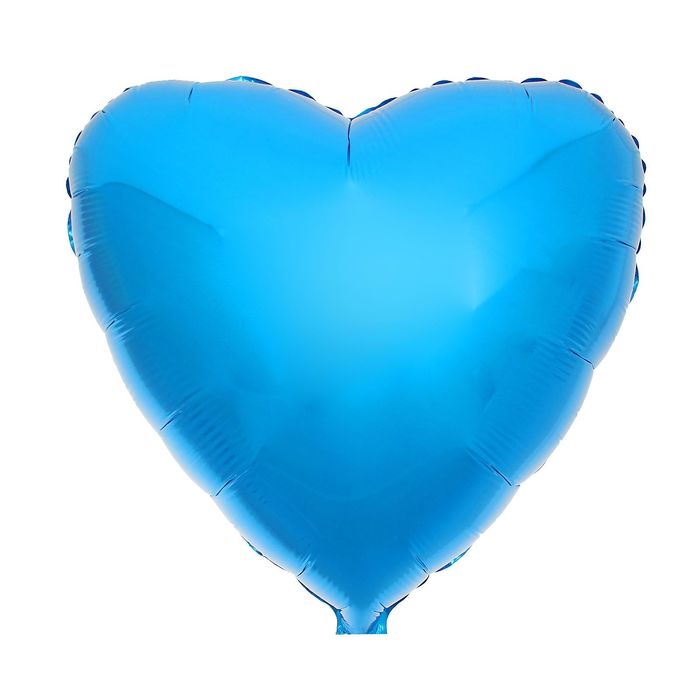 Шар фольгированный 32", сердце, металл, цвет синий