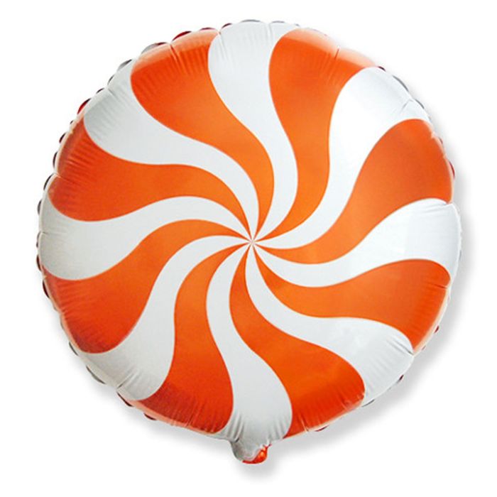 Шар фольгированный 9", круг "Конфета", цвет оранжевый