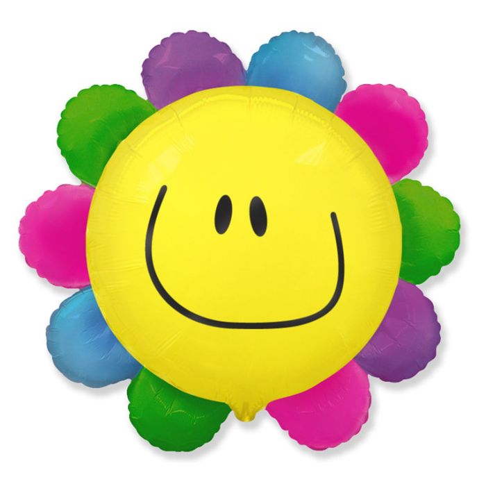 Шар фольгированный д/палочки 3 12" Цветок радужный ФМ