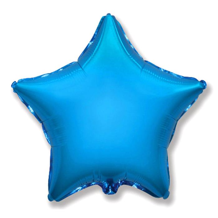 Шар фольгированный 32 «Звезда», без рисунка, металл, цвет синий шар фольгированный 18 сердце без рисунка металл цвет серебристый