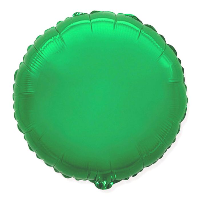 Шар фольгированный 18", круг, металл, цвет зелёный