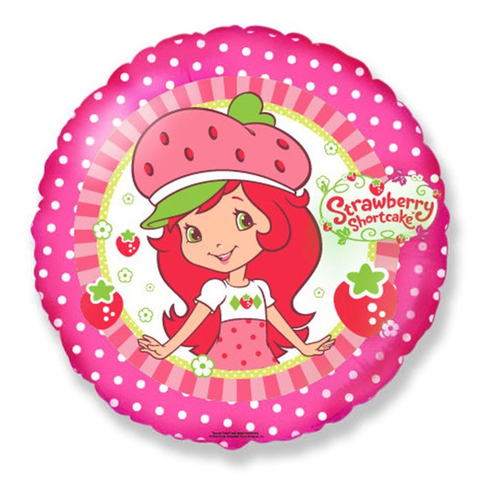 Шар фольгированный 18" "Клубничка-девочка", круг