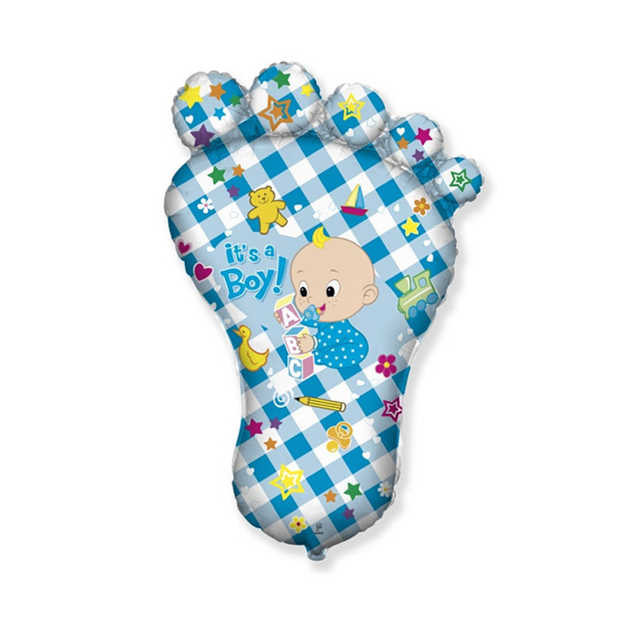 Шар фольгированный 30" Стопа мальчика Голубая ФМ