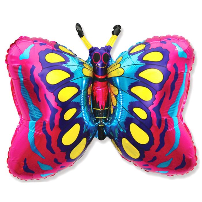 Шар фольгированный 30" "Бабочка", цвет малиновый