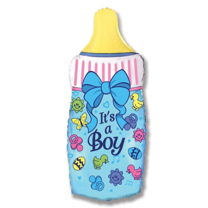 Шар фольгированный 30" "Бутылка", цвет голубой