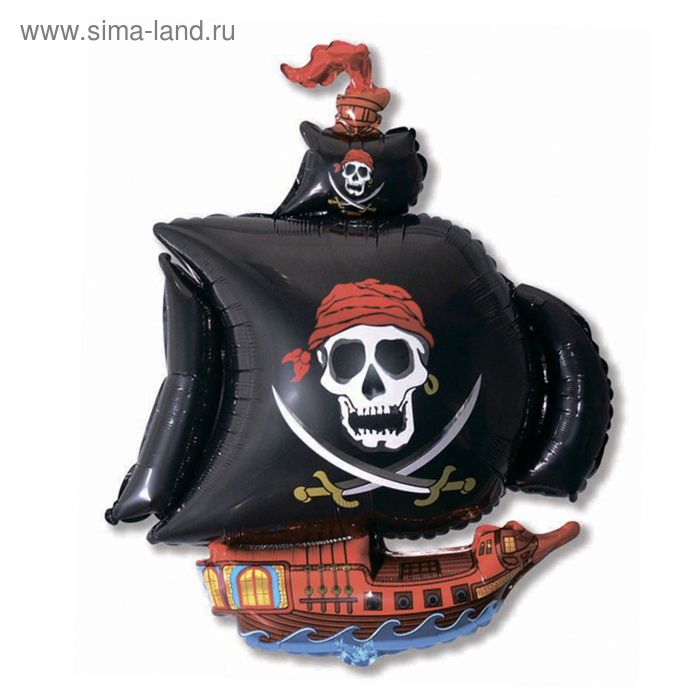 Шар фольгированный 41 «Корабль пиратский», цвет чёрный