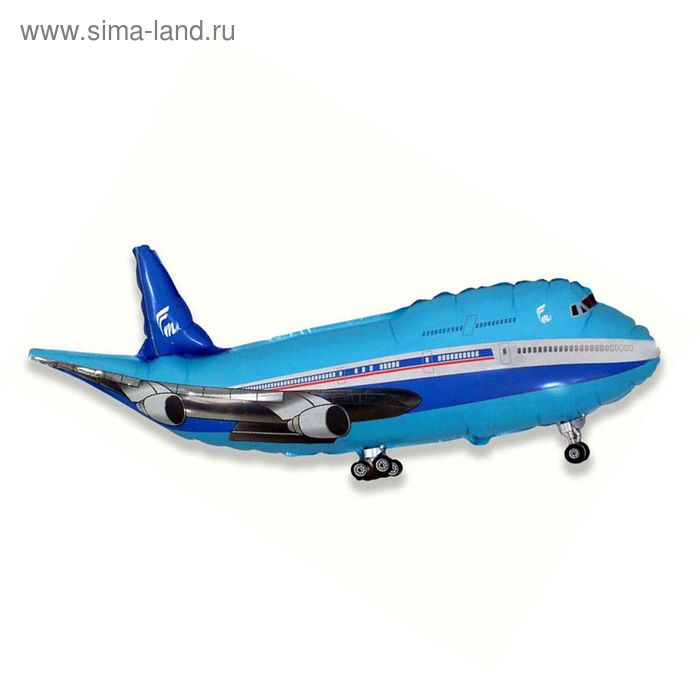 Шар фольгированный 39 «Самолёт», цвет синий шар фольгированный 16 самолёт
