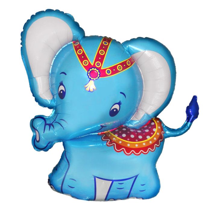 Шар фольгированный 30" "Слоник", цвет голубой