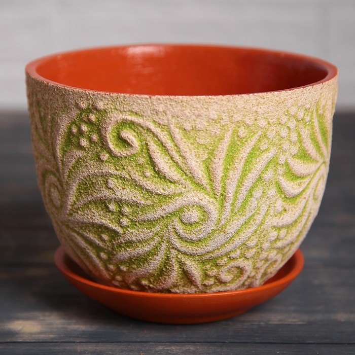 Набор кашпо 3 шт. "Версаль" лайм 3 л/ 2 л/ 1 л