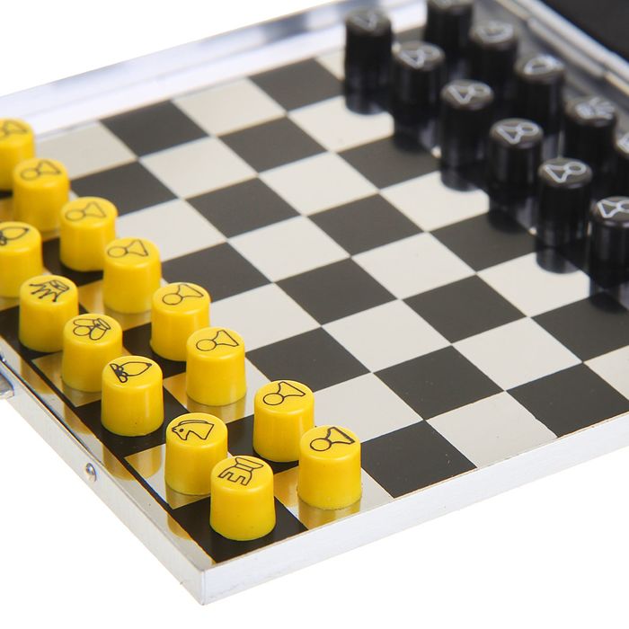 Шахматы мини, на магните, цветные, поле 10 × 10 см