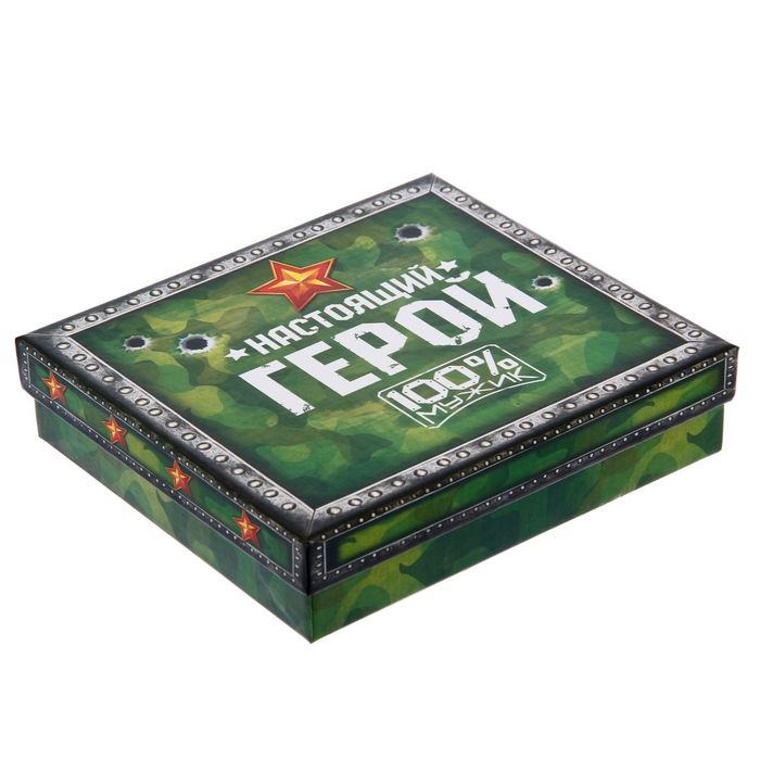 Набор подарочный "Настоящий герой", фляжка 240 мл, стопки 30 мл., 3 шт., воронка