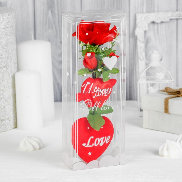 Декор-украшение для букетов "Сердечки с цветочками"