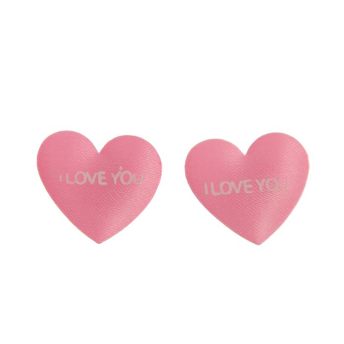 Сердечки-наклейки "Я тебя люблю", набор 20 шт., цвет розовый