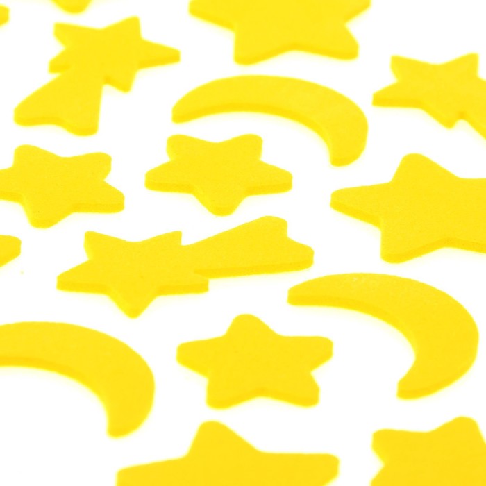 Наклейка "Сердечки/Звёздочки и месяц" двойные МИКС