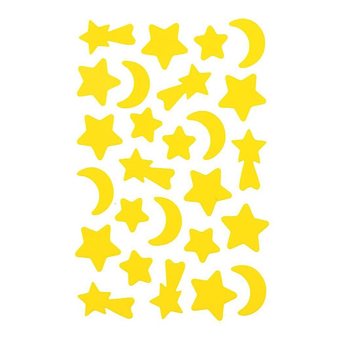 Наклейка "Сердечки/Звёздочки и месяц" двойные МИКС