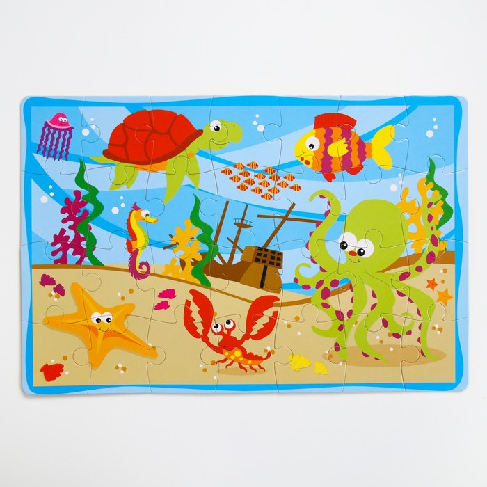 Развивающий коврик-пазл «Морское дно», 28 элементов, цвета МИКС
