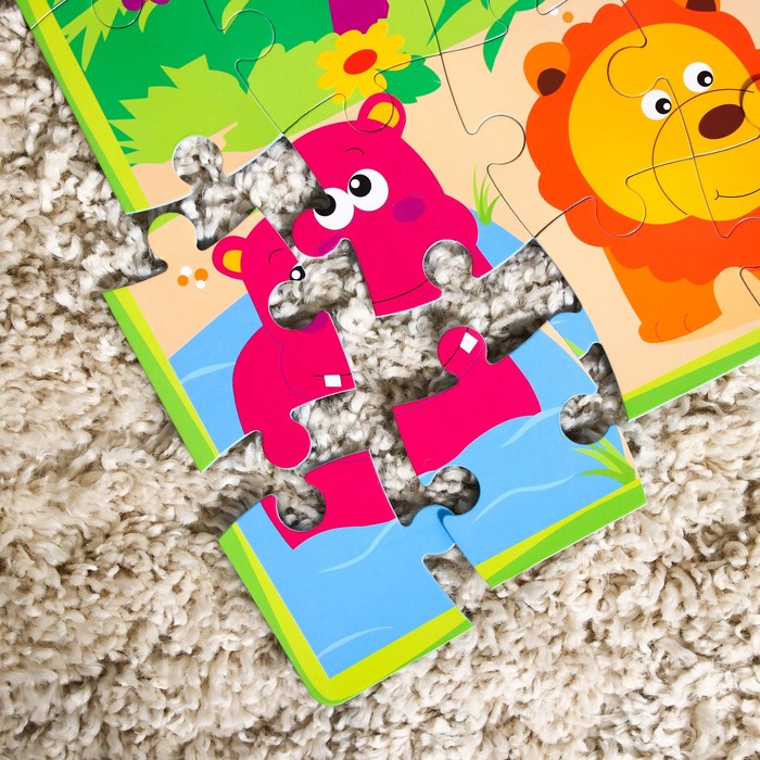 Развивающий коврик-пазл «Зоопарк», 28 элементов, цвета МИКС