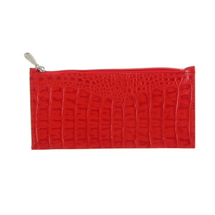 Кошелёк женский на молнии, 1 отдел для купюр, для монет, цвет красный