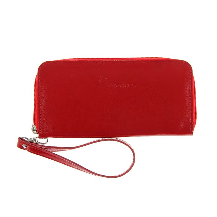 Портмоне женское, 1 отдел для купюр, для кредитных карт, цвет красный