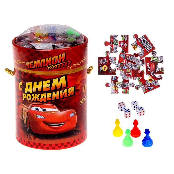 Коробка-тубус подарочная "Чемпион", Тачки, + бонус