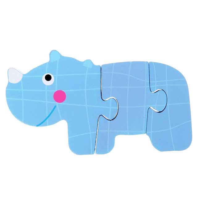 Пазл фигурный "Носорог", 3 элемента