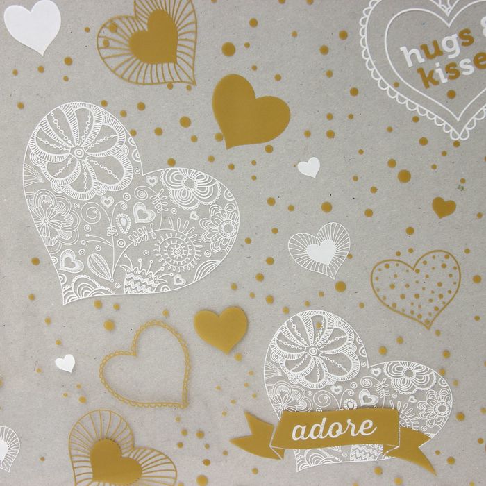 Пленка для цветов Adore, бело-золотая, 0,7 х 8,5 м 40 мкм