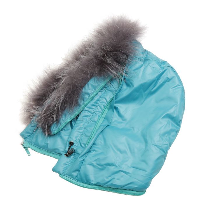 Куртка женская с мехом "ХЛОЯ", размер 42 (XS), цвет бирюза