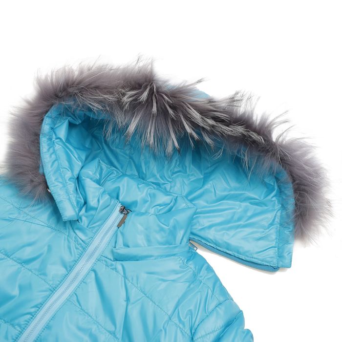 Куртка женская с мехом "ПАУЛА", размер 44 (S), цвет аква