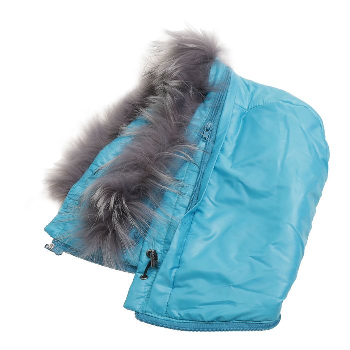 Куртка женская с мехом "ПАУЛА", размер 44 (S), цвет аква