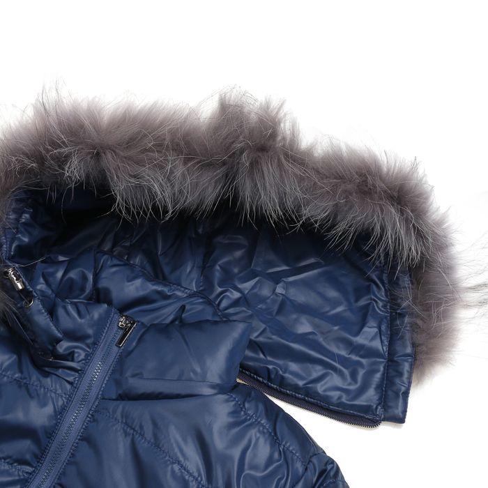 Куртка женская с мехом "ХЛОЯ", размер 42 (XS), цвет индиго