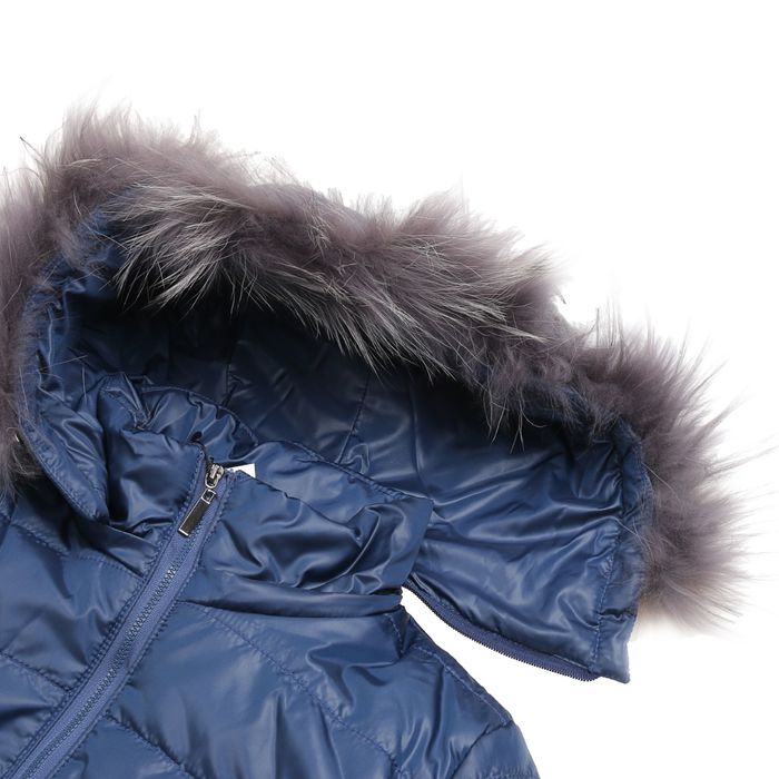 Куртка женская с мехом "ПАУЛА", размер 42 (XS), цвет индиго