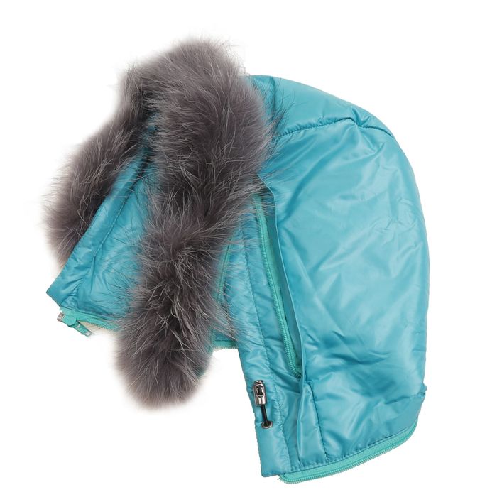 Куртка женская с мехом "ПАУЛА", размер 42 (XS), цвет бирюза